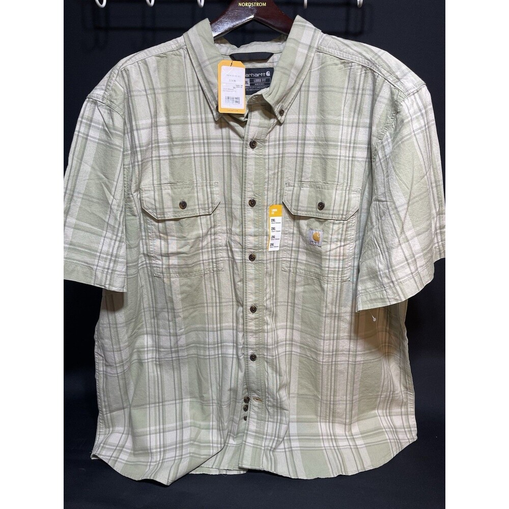 NWT Carhartt Men’s Plaid Button Down Shirt Work Or Everyday Wear Size 2X - K56